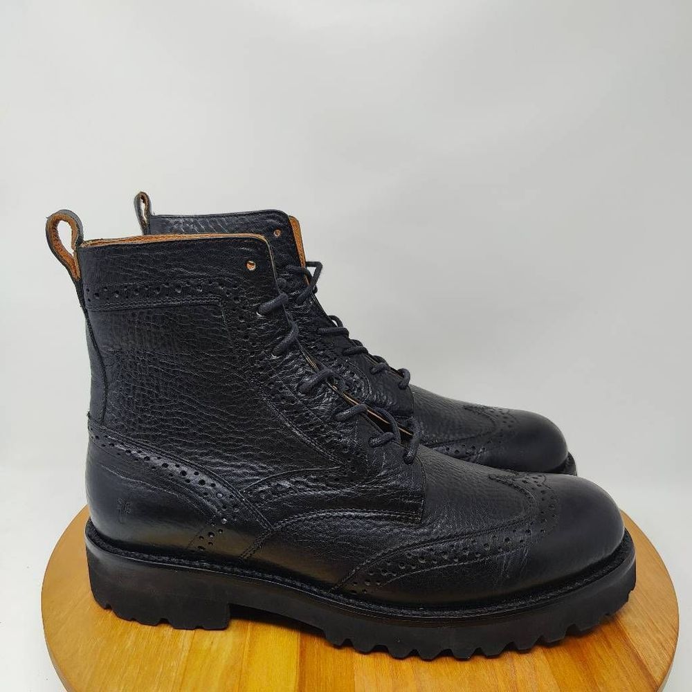 Frye Brogue Wingtip Ankle Boots- Mens- Size 8.5 D- Black- Oxfords- Casual Shoes
